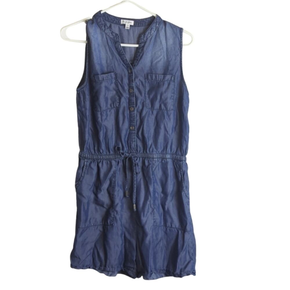 100% Rayon Jumper/Shorts/Sleeves Opaque Denim Women's Medium